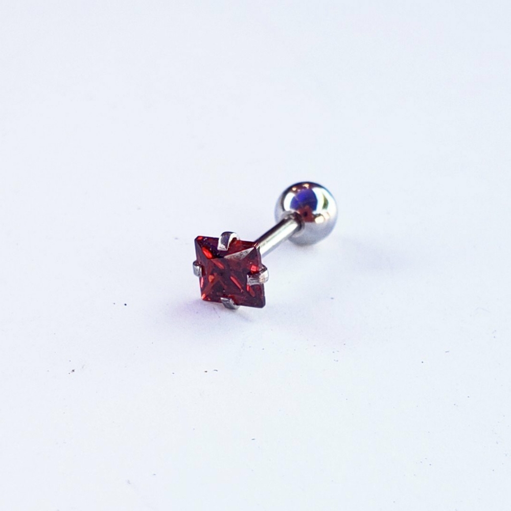16g square Tragus helix conch cartilage piercing